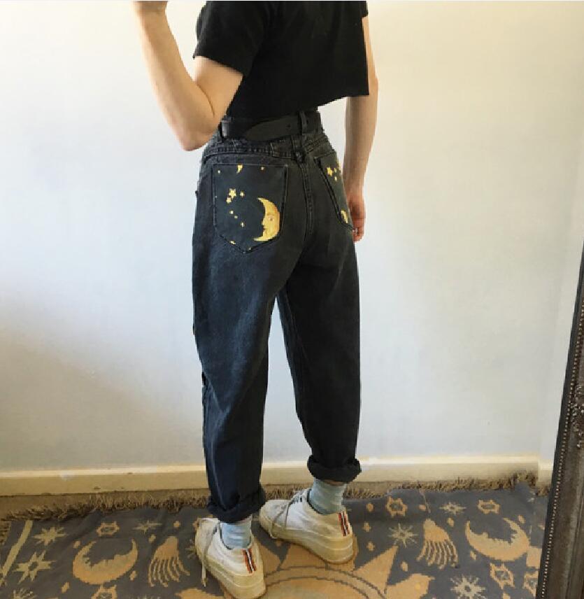 Europe And The United States New Ladies Fashion Fashion Printed Harem Pants Loose Jeans