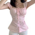 Sweetheart Age-reducing Square Collar Slimming Top