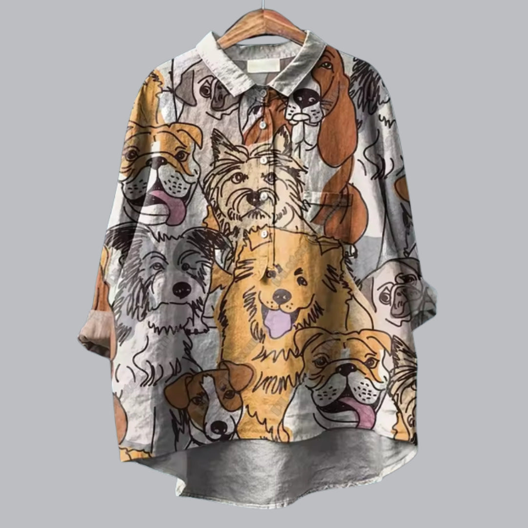 Loose Print Crew Neck Casual Plus Size Women's T-shirt