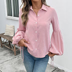 Striped Stitching Elegant Shirt For Women