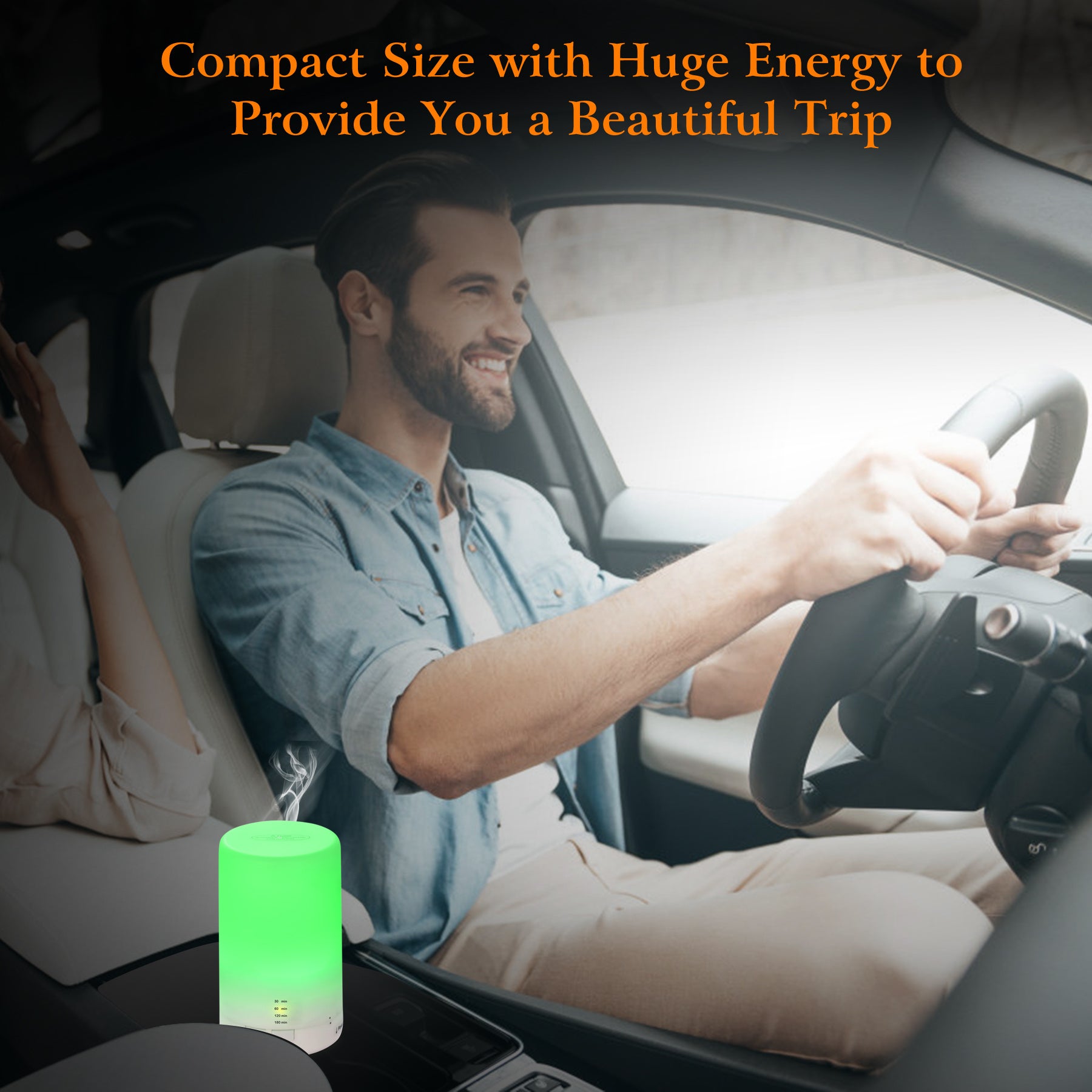 1Pc Mini Cool Mist Humidifier Ultrasonic Aroma Essential Oil Diffuser With 7 Color LED Lights 4 Timer Settings For Office Home Room Vehicle Study Yoga Spa