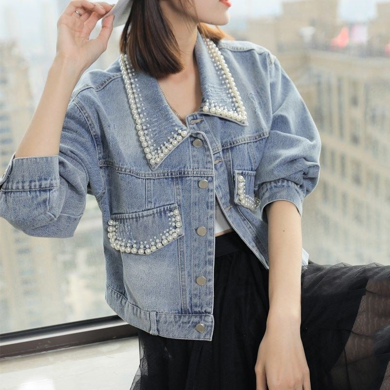 Women's Trendy Loose Petite Short Denim Jacket