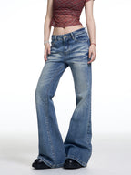 American-style Retro Washed Skinny Jeans Women's High Street Slimming