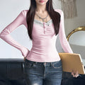 Women's Lace Long-sleeved Bottoming Shirt T-shirt