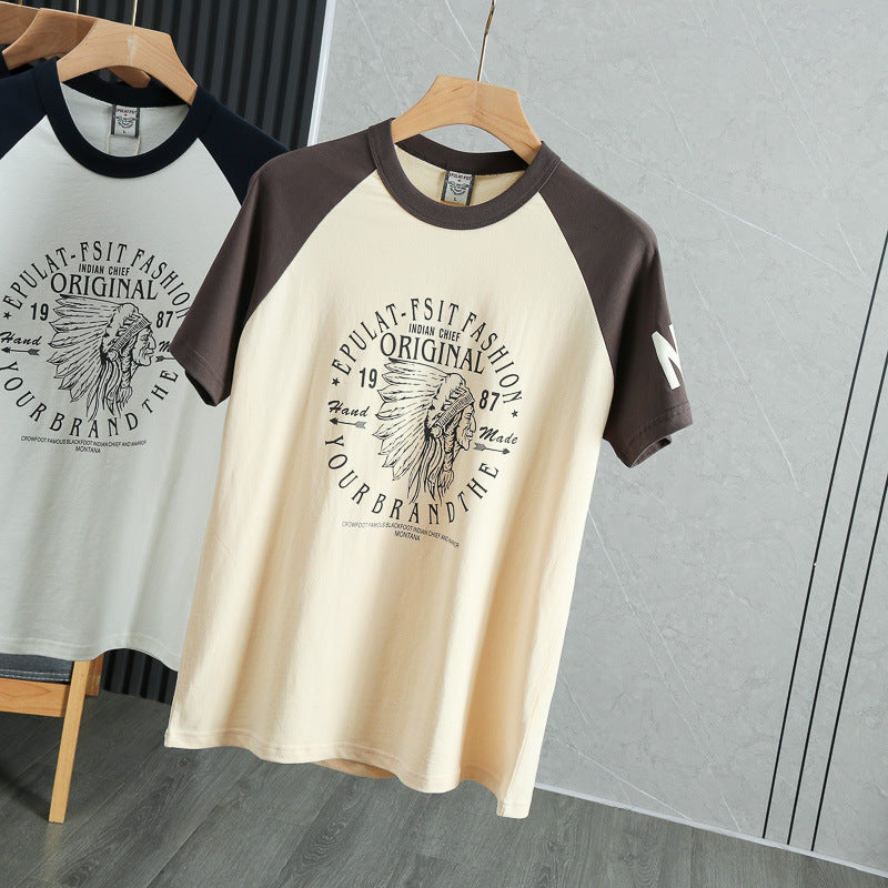 American Casual Cotton Washed Brushed Half Sleeve T-shirt