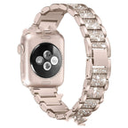 Smart Watch Diamond Three Beads Full Diamond Solid Chain Watch Strap