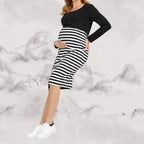 Breastfeeding Maternity Wear Long Sleeved Round Neck
