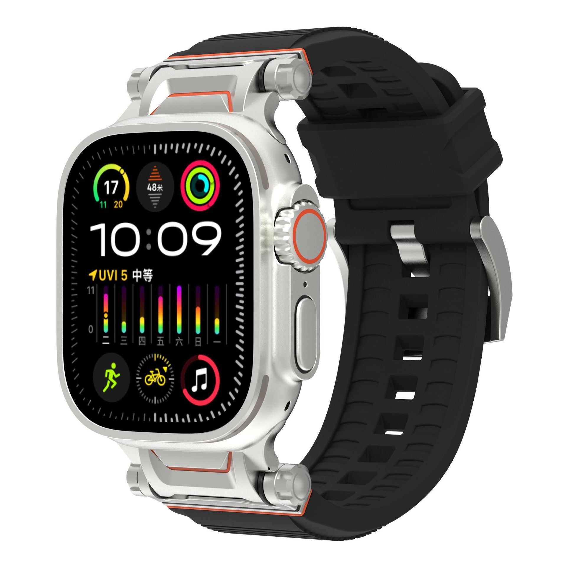 Mecha Stripe Metal Toe Cap Silicone Strap