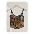 Vintage Floral Pleated Beauty Back Sling