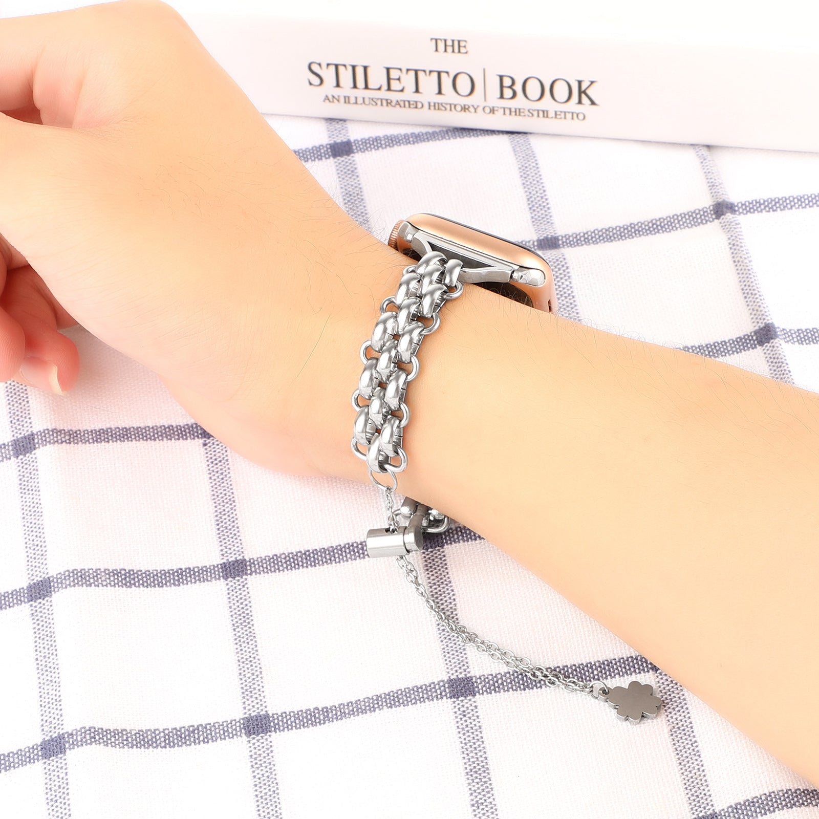 Stainless Steel Double Row Chain Watch Band